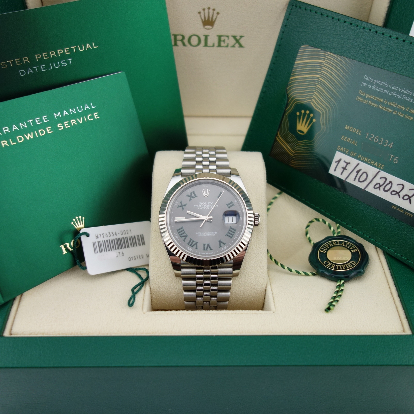 Rolex Datejust 41 "Wimbledon" 2022 Full Set